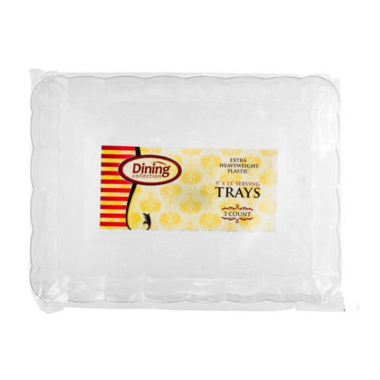 Dining Collection 9" x 13" Serving Tray - Extra Heavyweight - Clear (#02278)