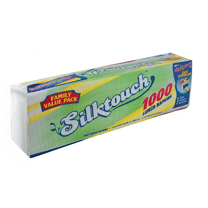 Silktouch Lunch Napkins - Family Value Pack (Zip & Store Bag) - White (#02933)