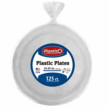 Plastico White - 10.25" Banquet Plates (#05213)