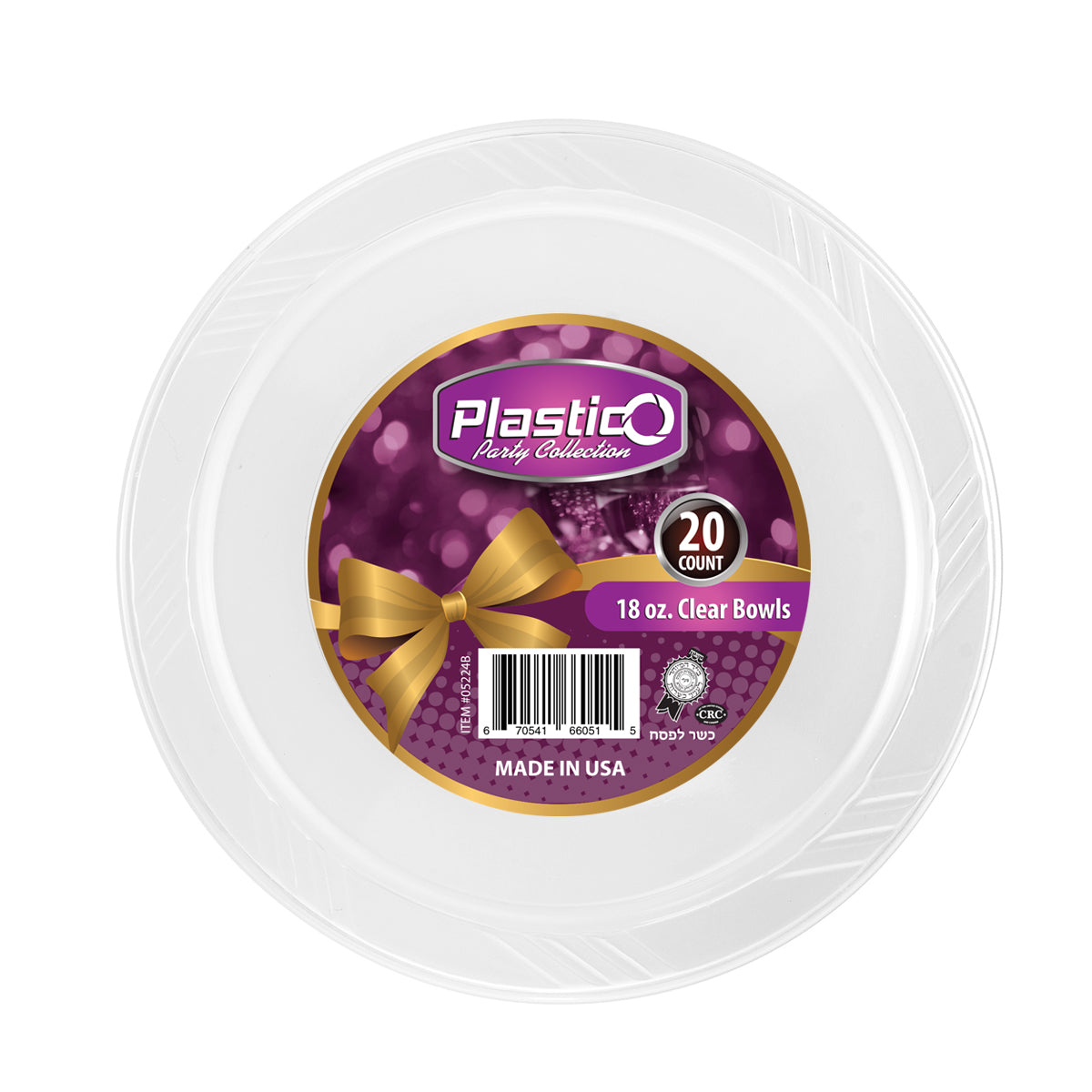 Plastico Clear - 18 oz. Salad Bowls (#05224B)