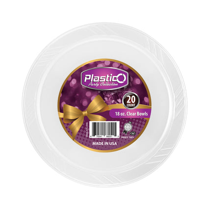 Plastico Clear - 18 oz. Salad Bowls (#05224B)