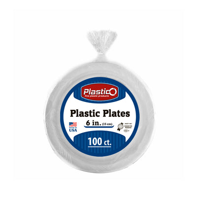 Plastico White - 6" Dessert Plates (#05235)