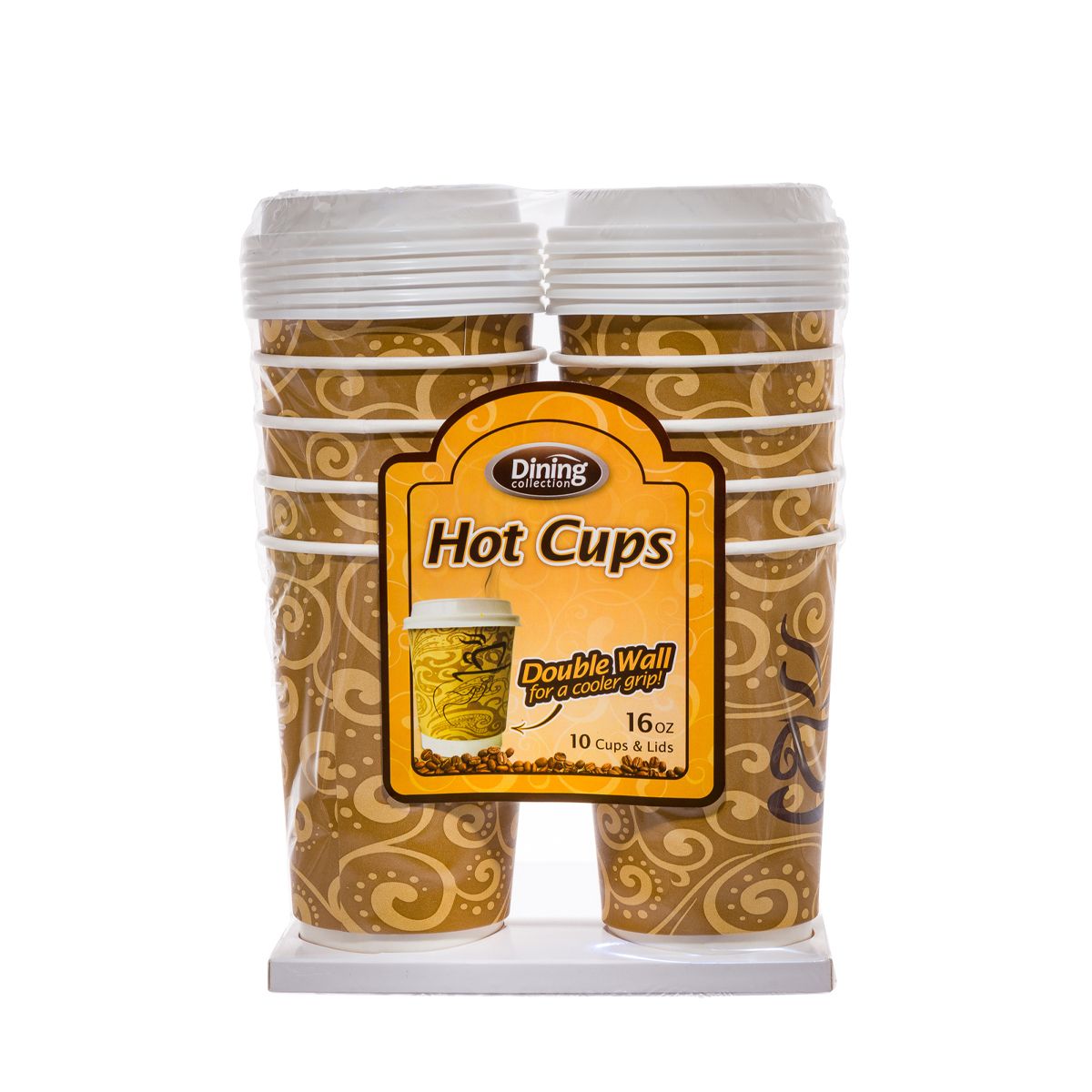 Double Wall Paper Coffee Cups w/ Lids - 16 oz.  (#06003)