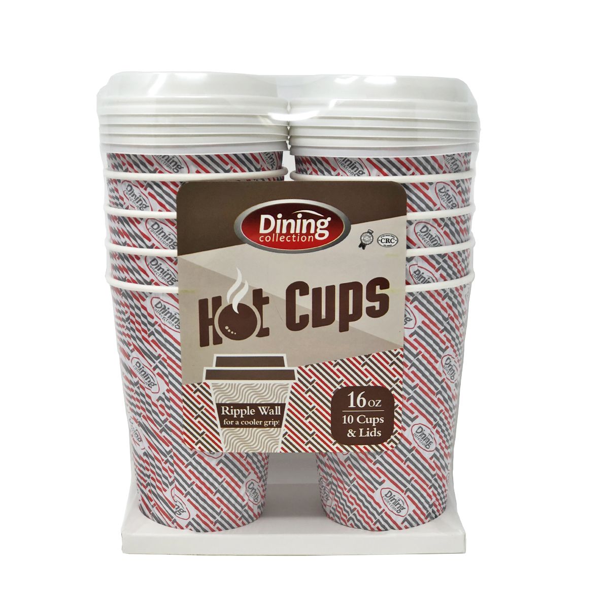 Ripple Wall Paper Coffee Cups w/ Lids  - 16 oz.  (#06013)