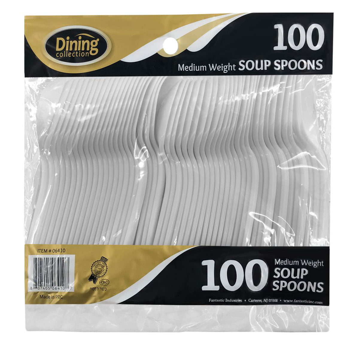 Dining Collection Medium Weight Soupspoons - White Plastic (#06410)