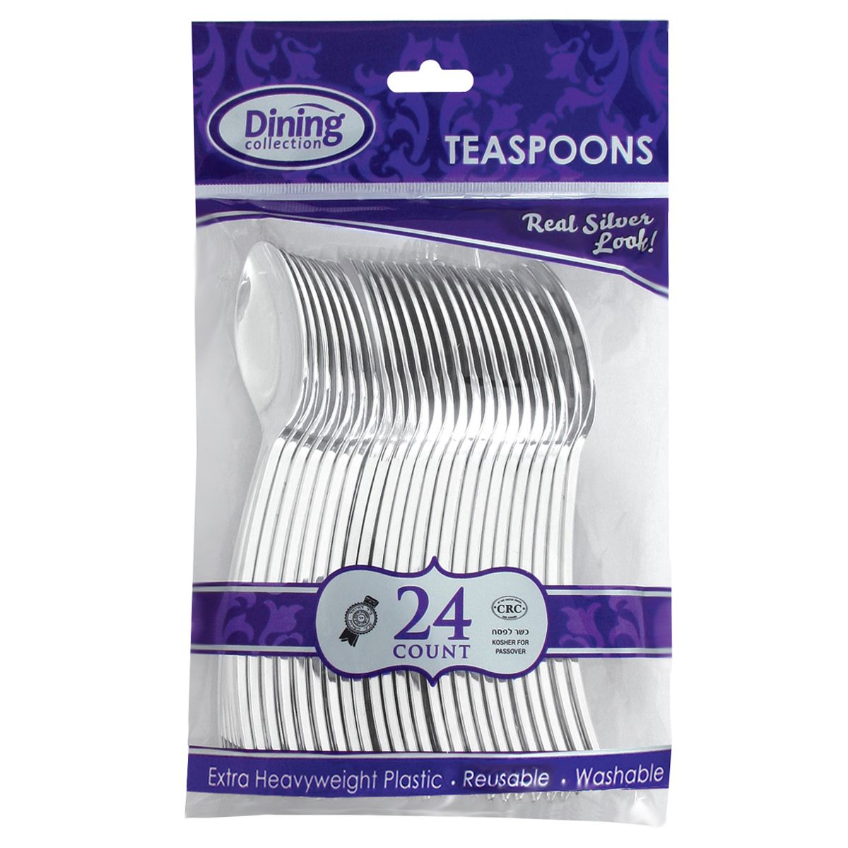 Dining Collection Silver Teaspoons - Extra Heavyweight Plastic (#06415)