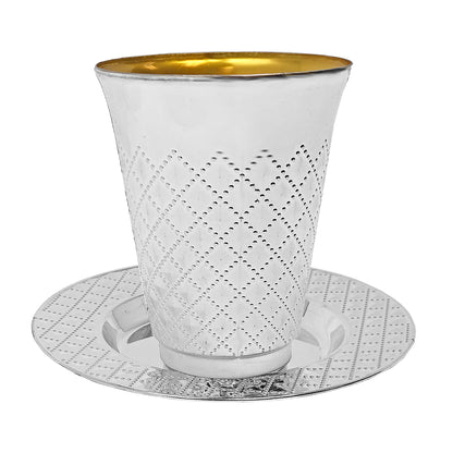 DiamondWare Majestic Series Kiddush Cups w/ Saucers - 5 oz.  (#06716)