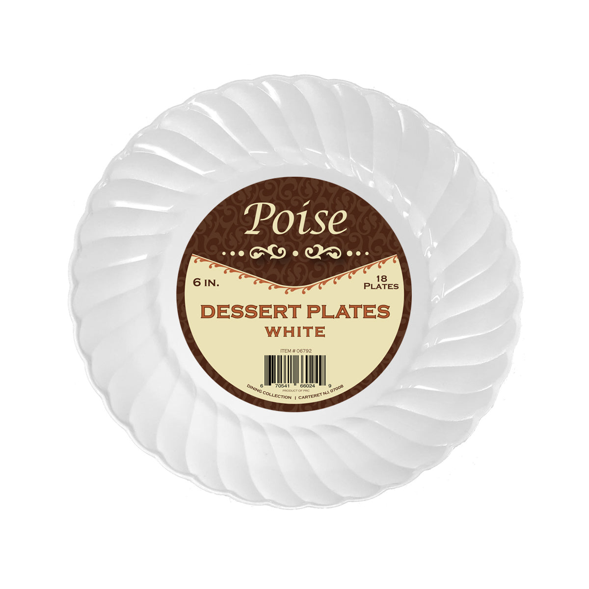 Poise White - 6" Dessert Plates (#06792)