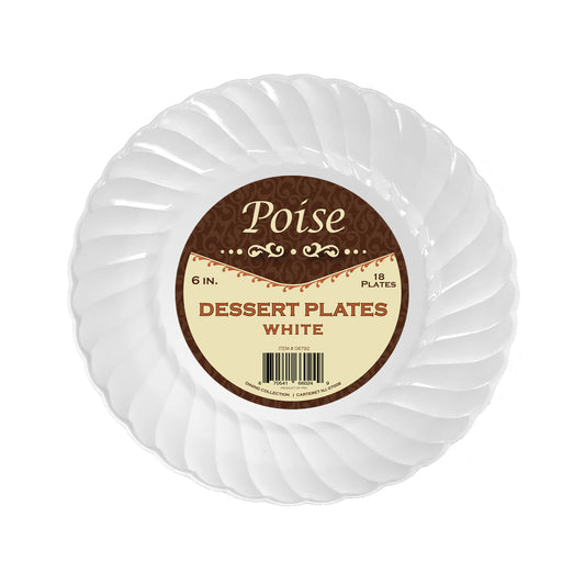 Poise White - 6" Dessert Plates (#06792)