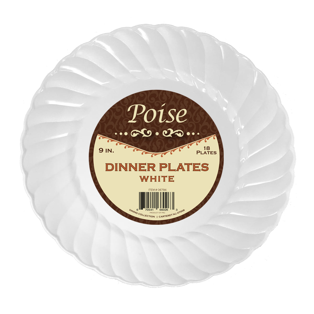 Poise White - 9" Dinner Plates (#06794)