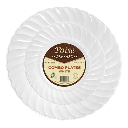 Poise White Combo Pack - 7.5" & 10.25" Plates (#06797)