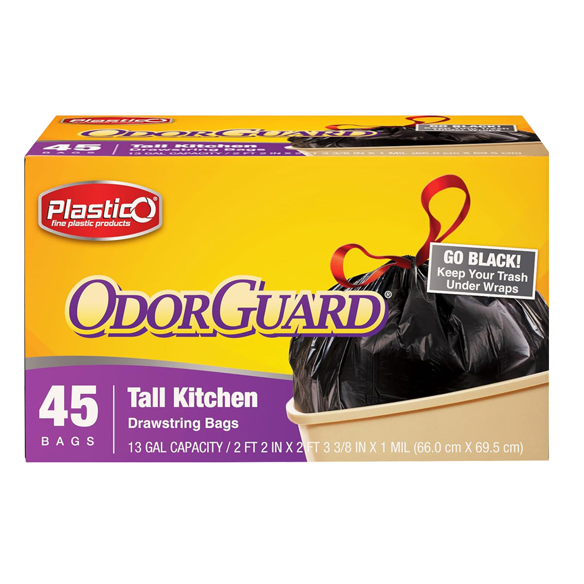 Plastico OdorGuard Tall Kitchen 13 Gal. Bags - Black (#06827)