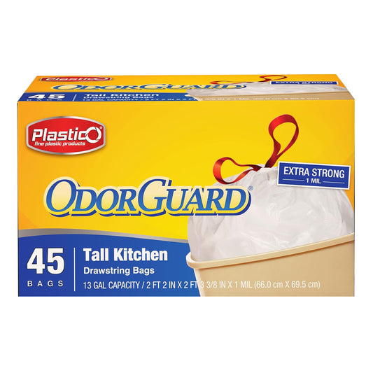 Plastico OdorGuard Tall Kitchen 13 Gal. Bags - White (#06836)