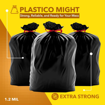 Plastico OdorGuard - Mega Pack - Large Trash Bags - 30 Gallon - Black (#06837)