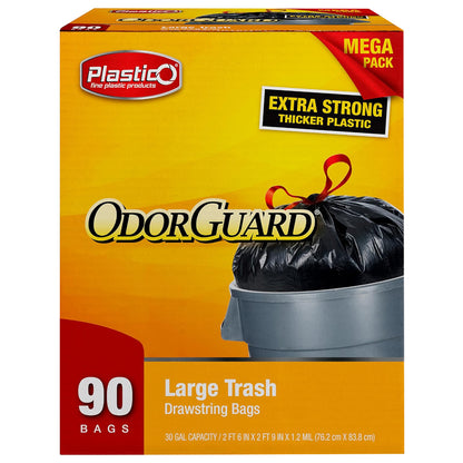 Plastico OdorGuard - Mega Pack - Large Trash Bags - 30 Gallon - Black (#06837)