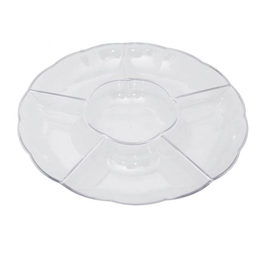 12" Round Compartment Platter - Clear Plastic - (#06860)