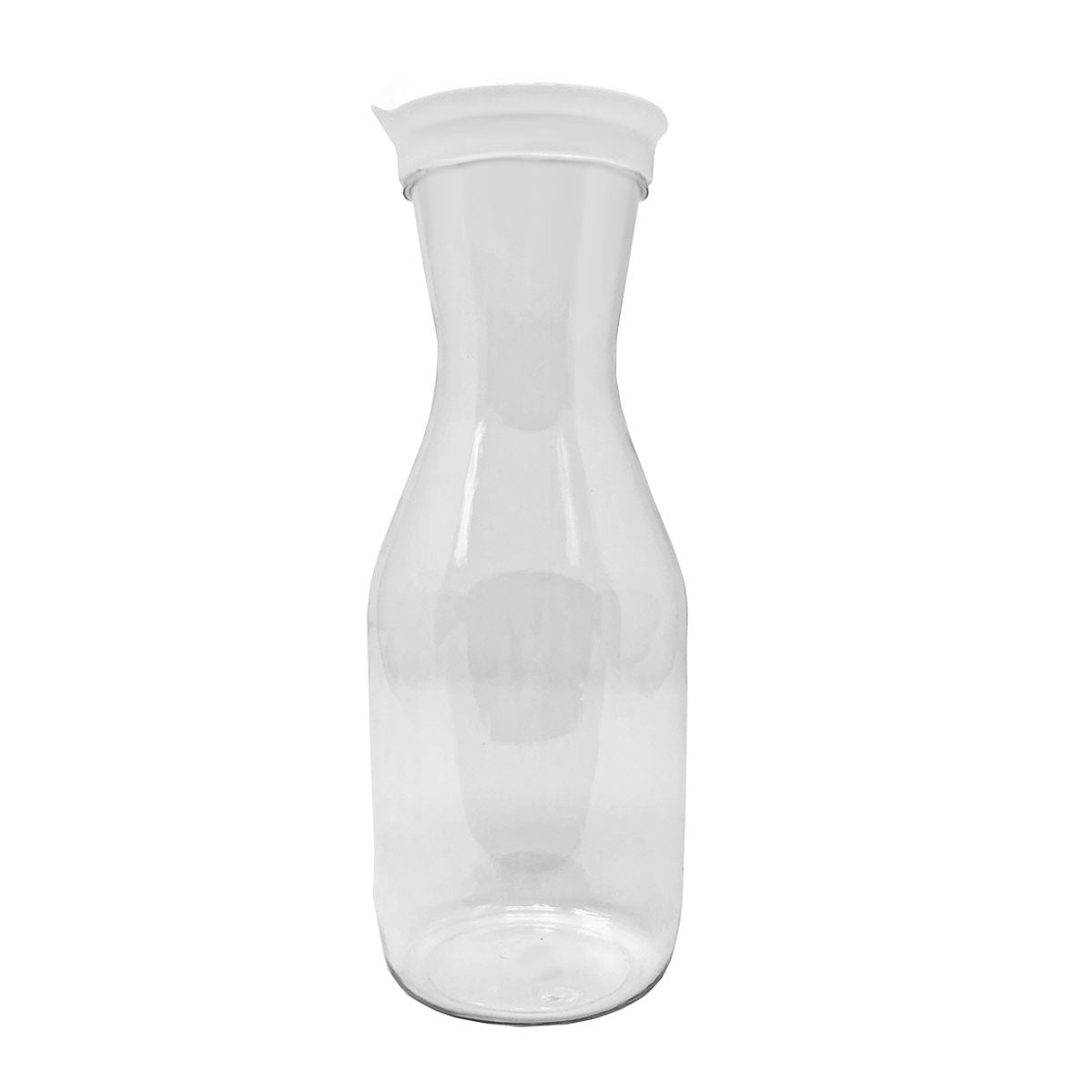 36oz. Clear Plastic Carafe Jar w/Lid (#06866)