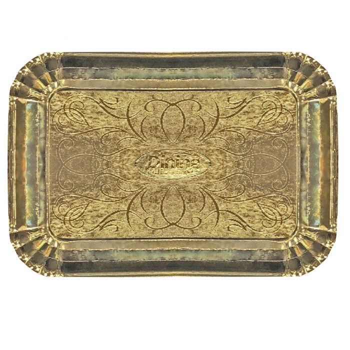 9" x 13" Paper Serving Tray - Gold (#06880)