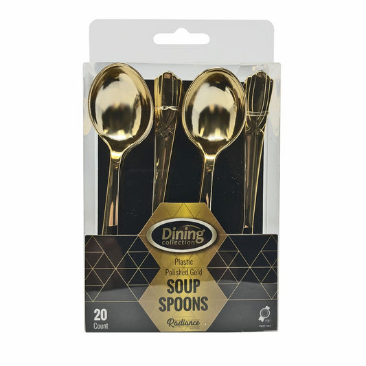 Dining Collection Plastic Polished Gold Soupspoons  (#08600)