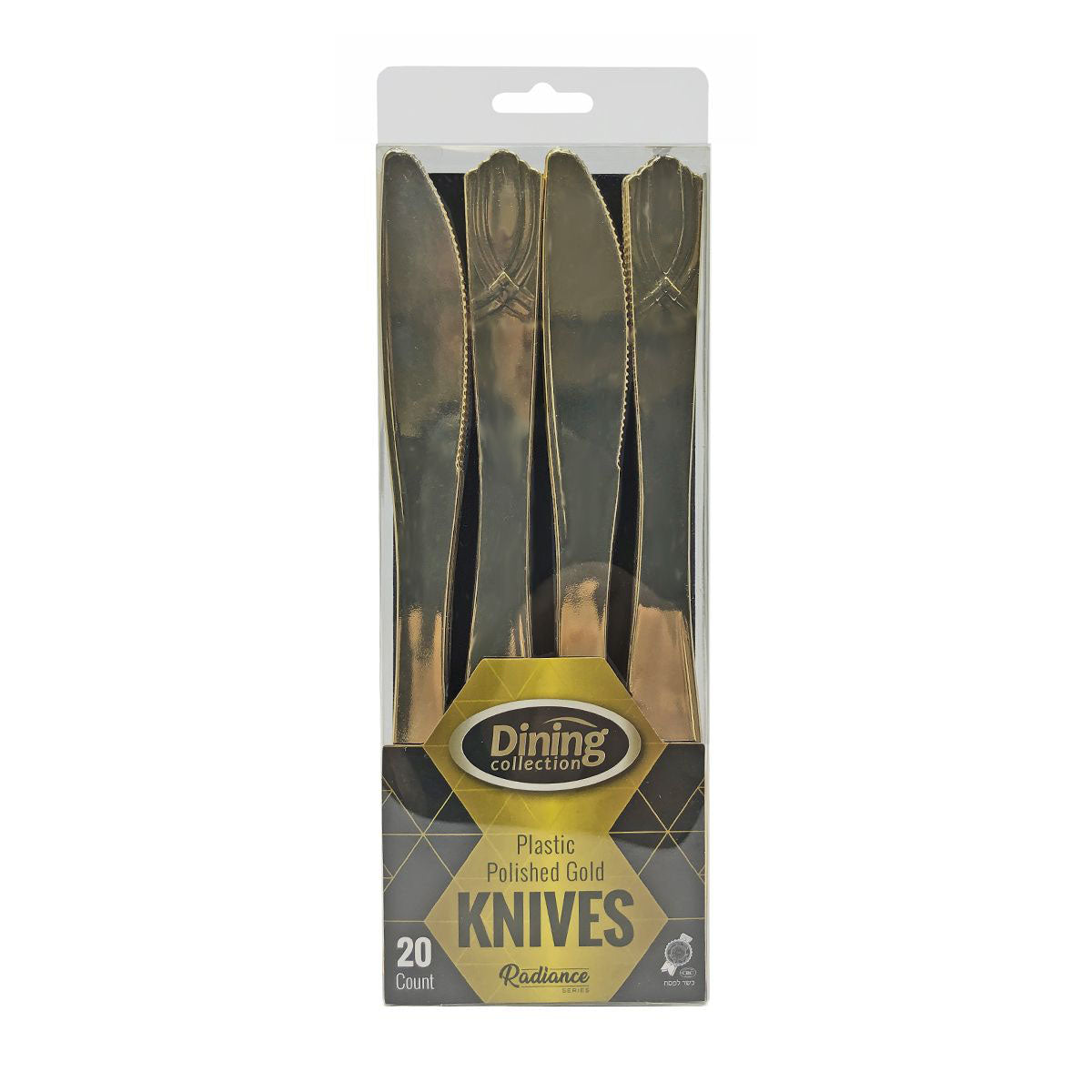 Dining Collection Plastic Polished Gold Knives  (#08603)