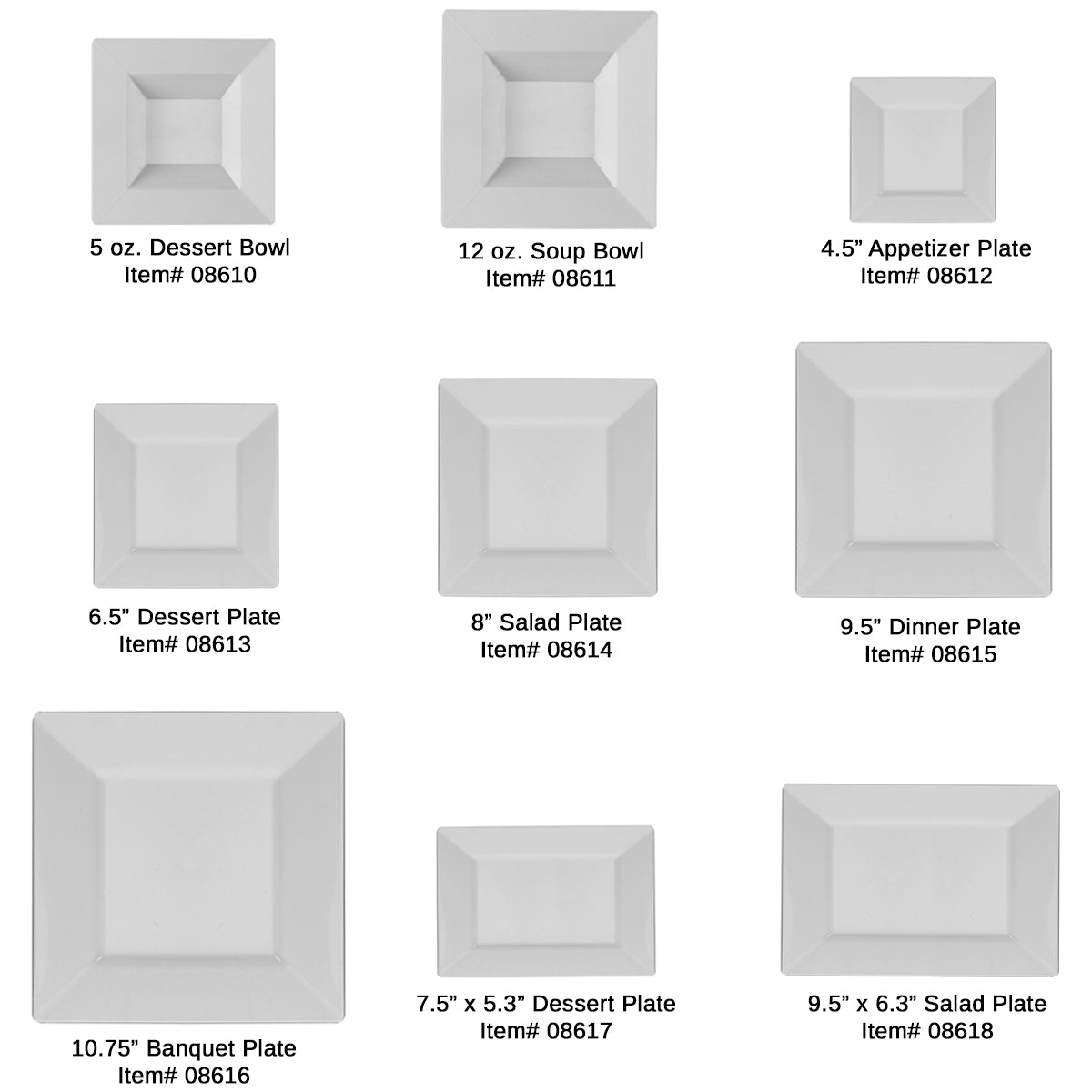 Shapes Collection - 5 oz. Square Dessert Bowls (#08610)