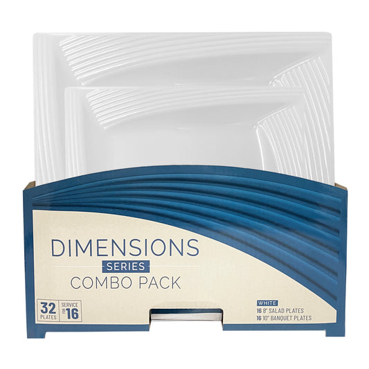 Dimensions White Combo Pack - 8" & 10" Plates (#08629)