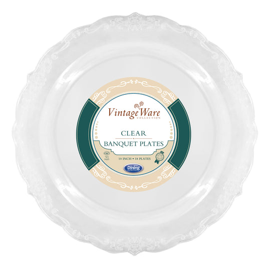 VintageWare Clear - 10" Banquet Plates (#08655)