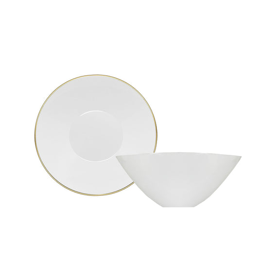 CoupeWare Basic Round 6 oz. Bowls - White & Gold (#08670)