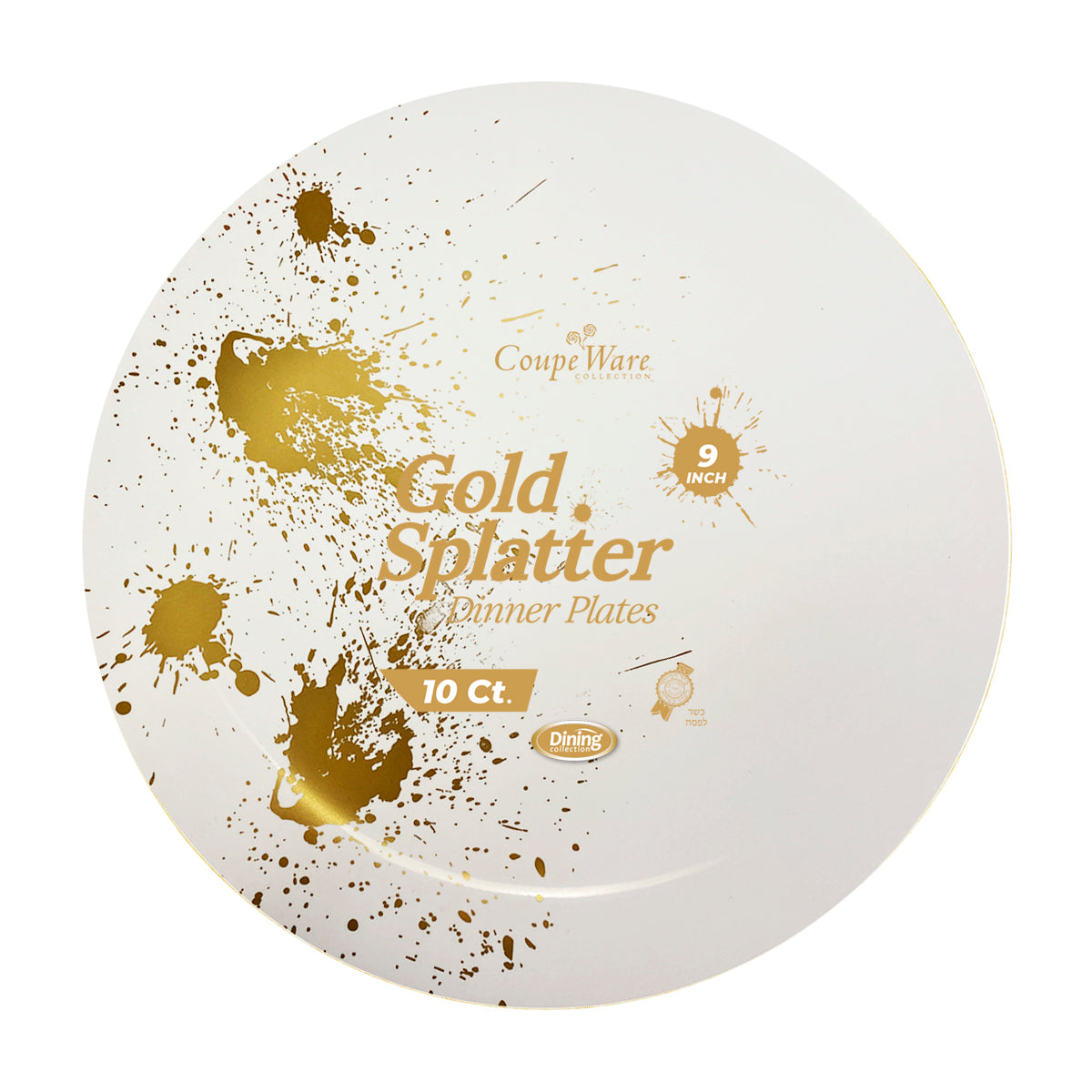 CoupeWare Gold Splatter 9" Dinner Plates (#08694)