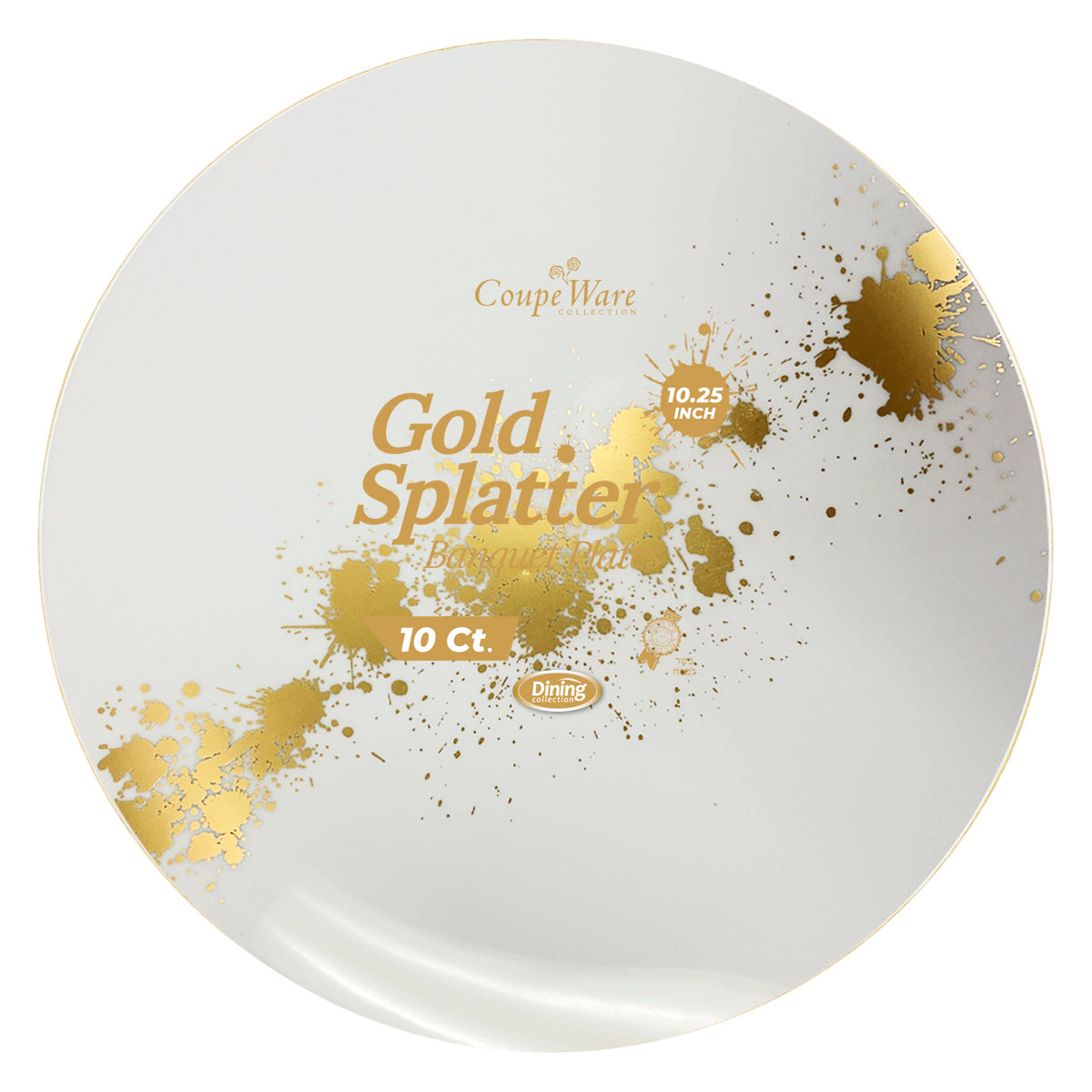 CoupeWare Gold Splatter 10.25" Banquet Plates (#08695)