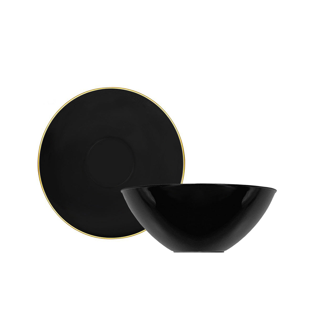 CoupeWare Basic Round 6 oz. Bowls - Black & Gold (#08700)