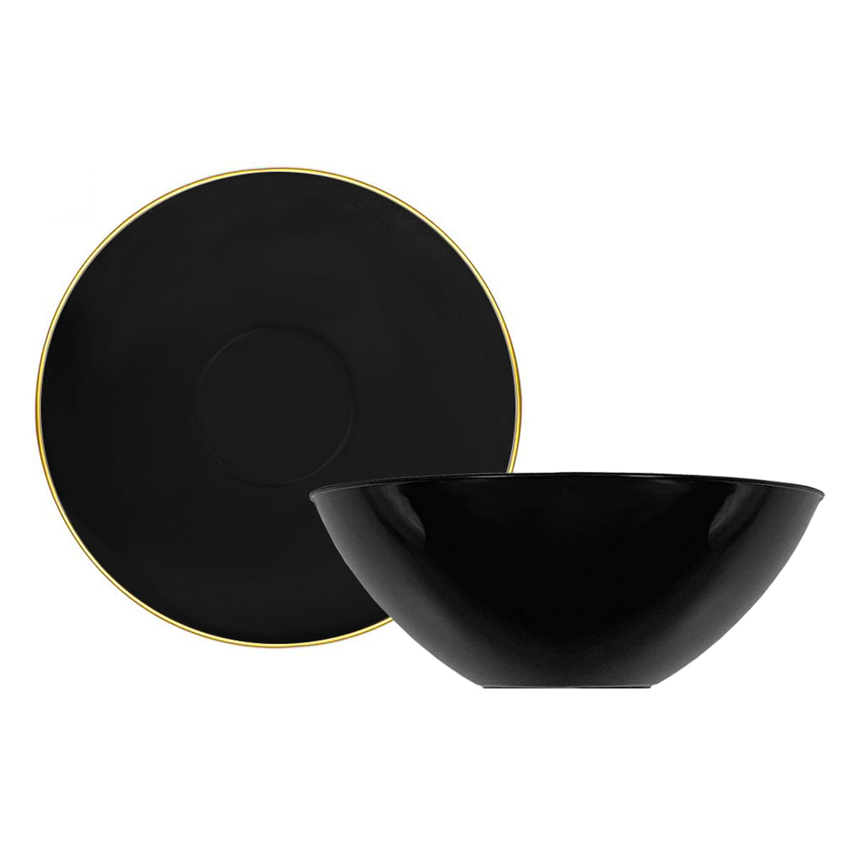 CoupeWare Basic Round 16 oz. Bowls - Black & Gold (#08701)