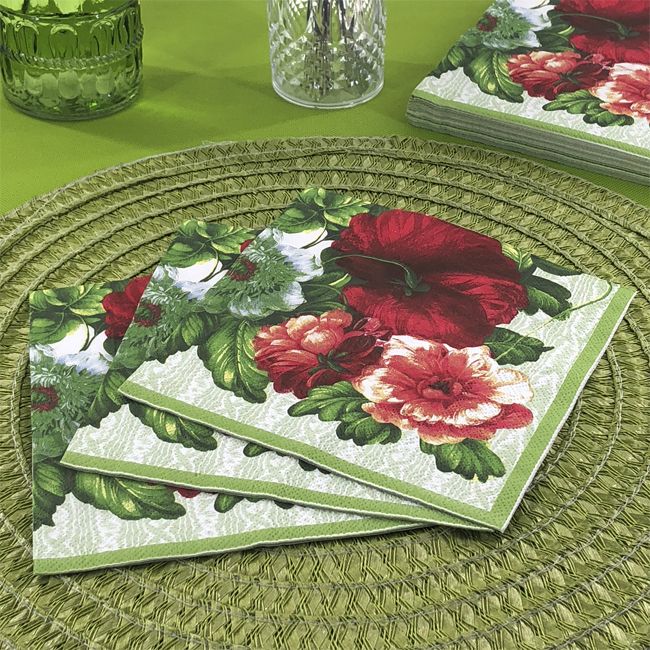 Dining Collection Lunch Napkins - Roses Are Red  (#24000)