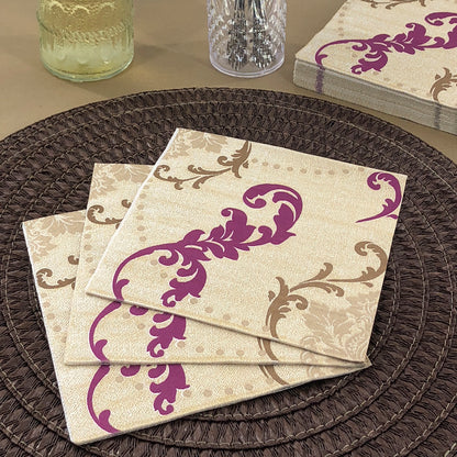 Dining Collection Lunch Napkins - Amethyst Fleur-de-lis (#24100)