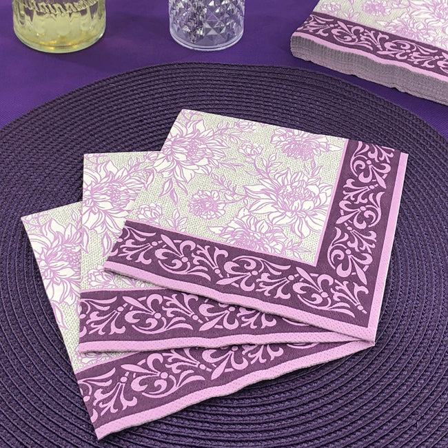 Dining Collection Lunch Napkins - Purple Petal Pride (#24102)