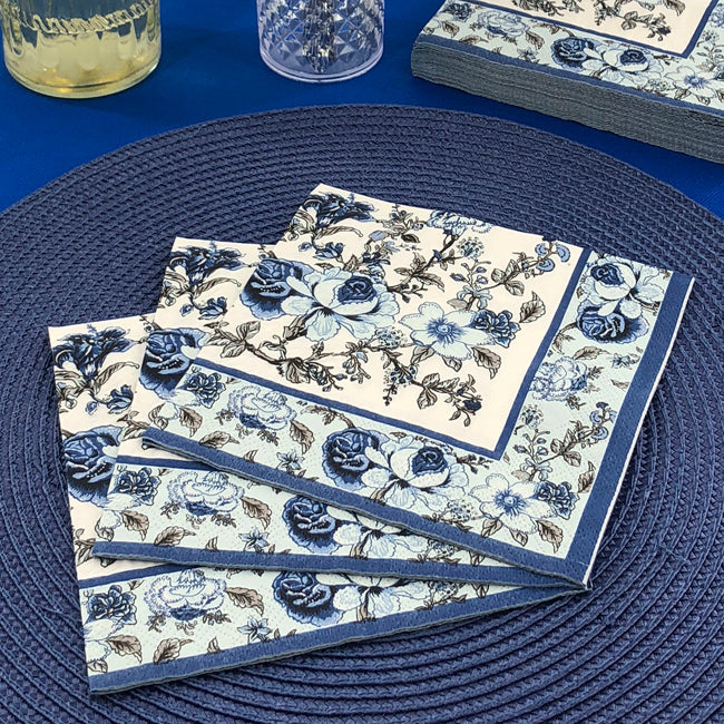 Dining Collection Lunch Napkins - Blue Bountiful Blossoms (#24105)