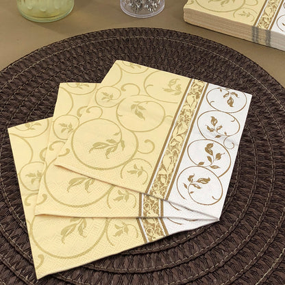 Dining Collection Lunch Napkins - Golden Curlicue 1 (#24110)