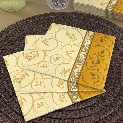 Dining Collection Lunch Napkins - Golden Curlicue 2 (#24111)