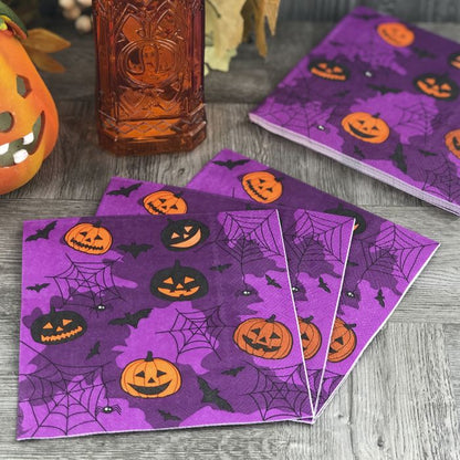 Halloween Lunch Napkins - Collage Purple (#24250)