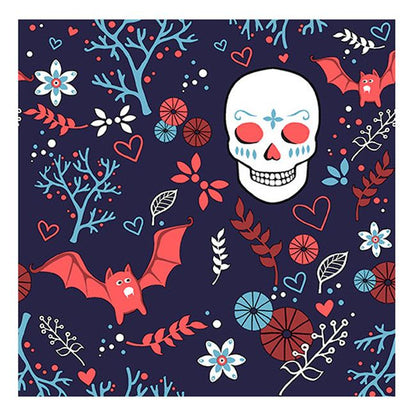 Halloween Lunch Napkins - Sugar Skull & Bats (#24253)