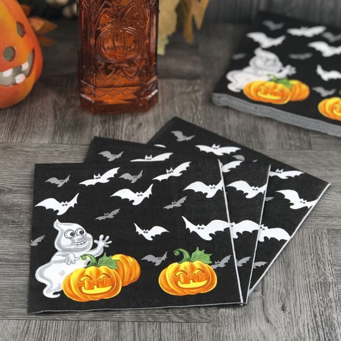 Halloween Lunch Napkins - Ghost & Bats (#24255)