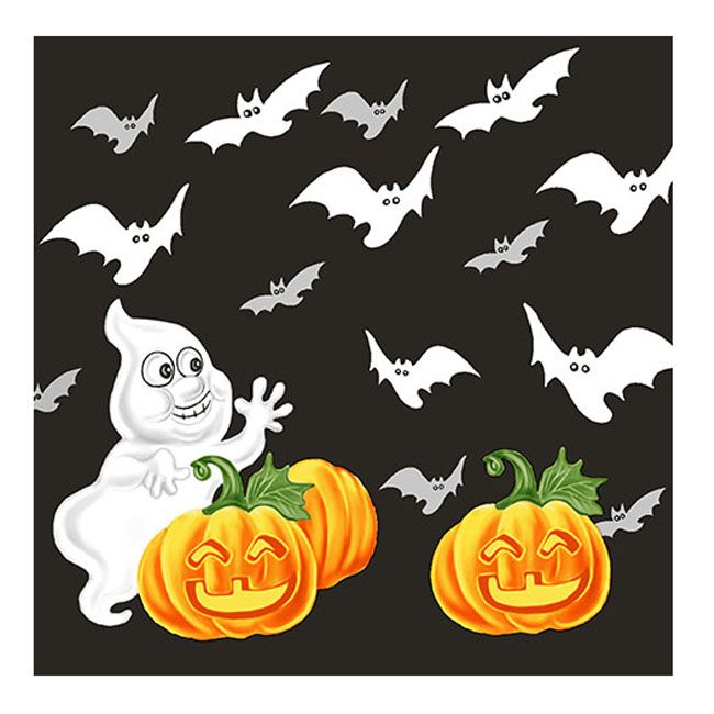 Halloween Lunch Napkins - Ghost & Bats (#24255)