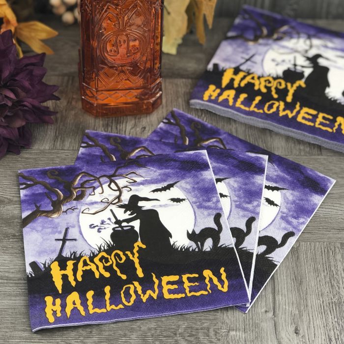 Halloween Lunch Napkins - Happy Halloween Witch (#24258)