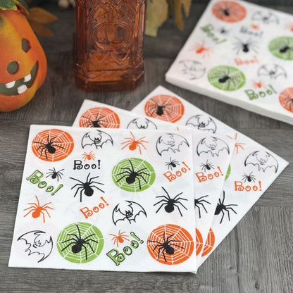 Halloween Lunch Napkins - Creepy Spiders & Bats (#24259)