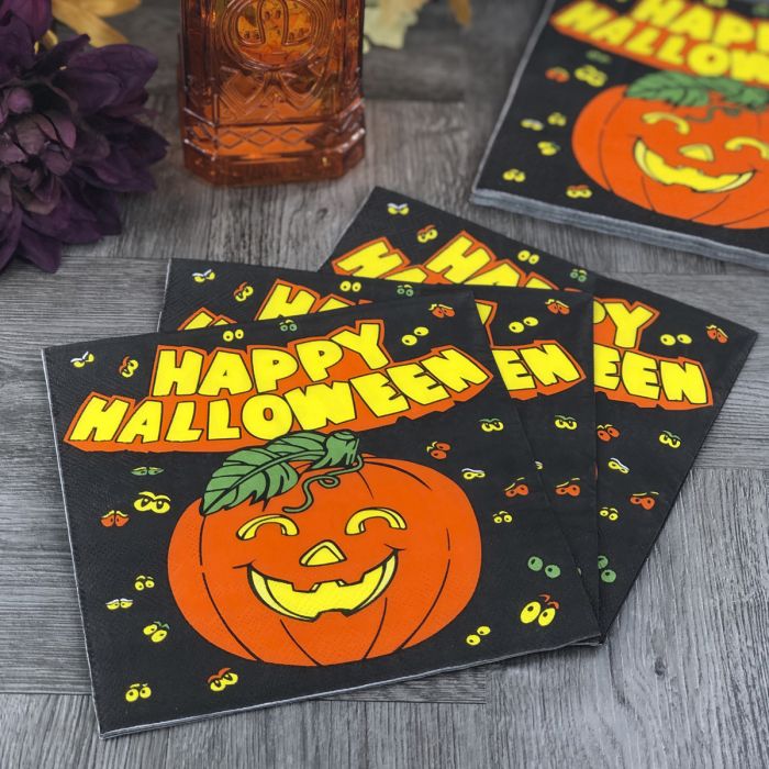 Halloween Lunch Napkins - Happy Halloween Pumpkin (#24260)