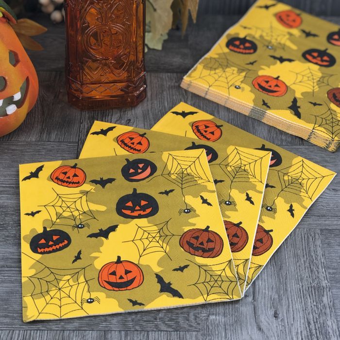 Halloween Lunch Napkins - Collage Orange (#24261)