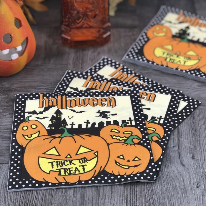 Halloween Lunch Napkins - Trick or Treat Pumpkin (#24262)