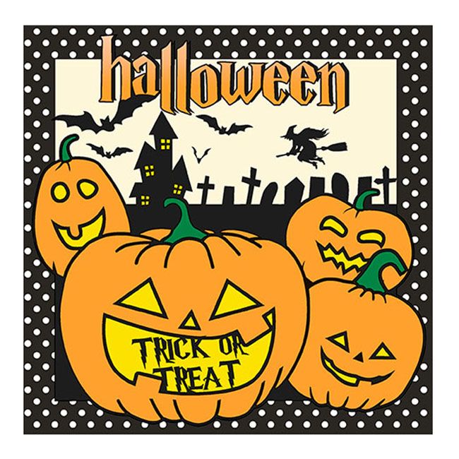 Halloween Lunch Napkins - Trick or Treat Pumpkin (#24262)