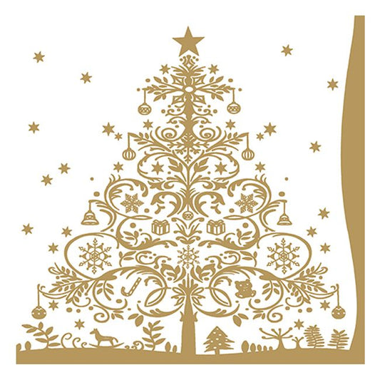 Christmas Lunch Napkins - Christmas Tree Gold (#24272)