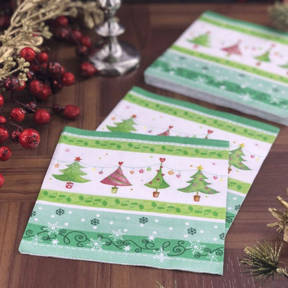 Christmas Lunch Napkins - Merry & Bright Trees (#24275)